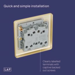 LAP  20A 3-Gang 2-Way Light Switch  Satin Brass with Black Inserts