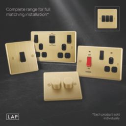 LAP  20A 3-Gang 2-Way Light Switch  Satin Brass with Black Inserts