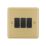 LAP  20A 3-Gang 2-Way Light Switch  Satin Brass with Black Inserts