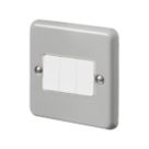 MK Contoura 10A 3-Gang 2-Way Switch  Grey with White Inserts