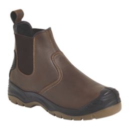Apache AP715SM Size 10  Brown Water-Resistant Steel Toe Cap Safety Dealer Boots