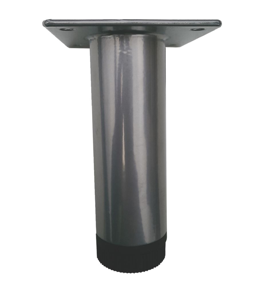 Rothley Round Furniture Leg Silver 100mm Screwfix