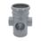 FloPlast  Push-Fit 3-Boss Single Socket Pipe Grey 110mm
