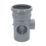 FloPlast  Push-Fit 3-Boss Single Socket Pipe Grey 110mm