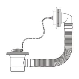 Flomasta Waste w/ Rubber Plug Chrome 16"