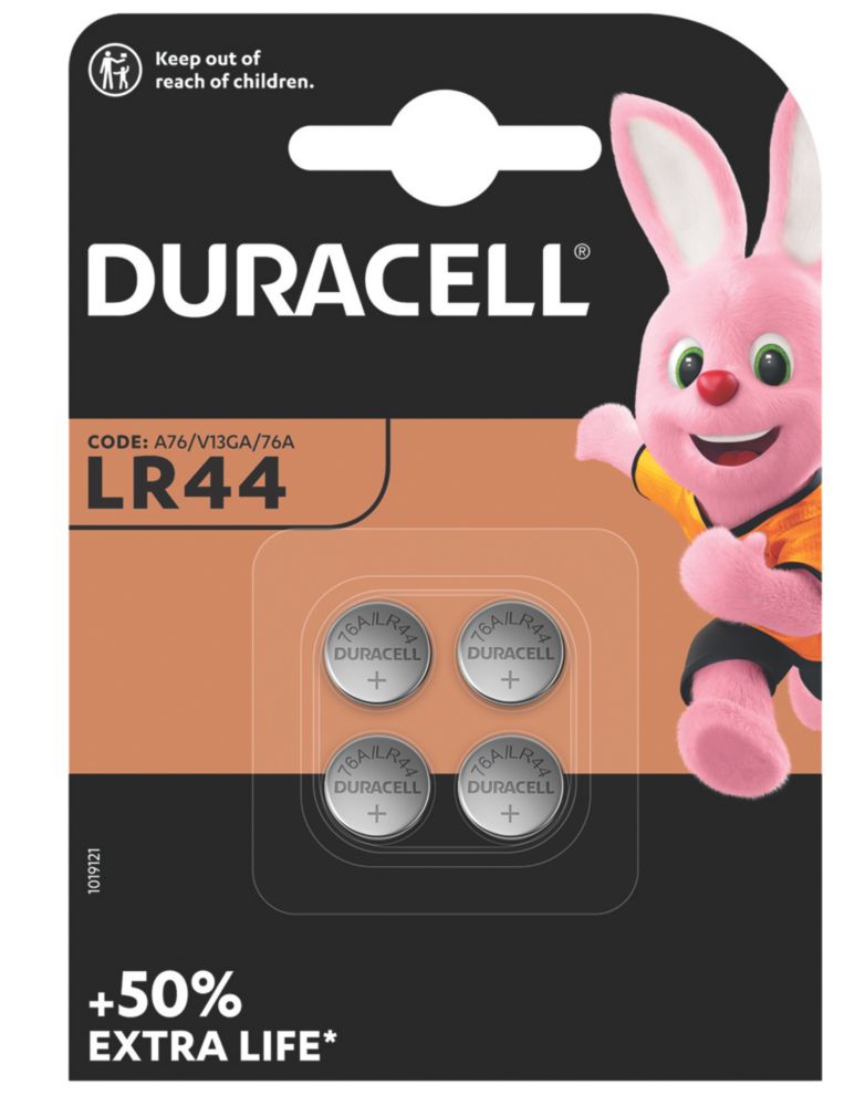 Duracell LR44 Button Cell Speciality Alkaline Battery 4 Pack Screwfix