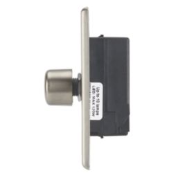 Contactum iConic 4-Gang 2-Way LED Dimmer Switch  Brushed Steel