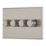 Contactum iConic 4-Gang 2-Way LED Dimmer Switch  Brushed Steel