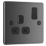 LAP  13A 1-Gang SP Switched Plug Socket Black Nickel  with Black Inserts