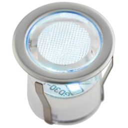 LAP Coldstrip 30mm Outdoor Blue Round LED Recessed Deck Light Kit Brushed Chrome 10W 20 Pack
