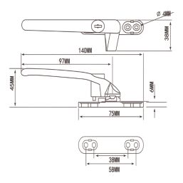 Smith & Locke  Left-Handed Window Handle White