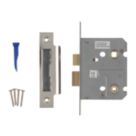Smith & Locke Fire Rated  Polished Chrome Bathroom Mortice Lock 76mm Case - 57mm Backset