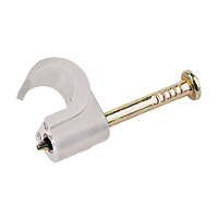 Tower White Coaxial Cable Clips 6-7mm 100 Pack