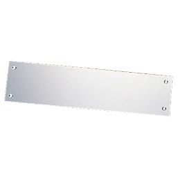 Essentials Smooth Finger Plate Satin Aluminium 75mm x 300mm x 1.2mm