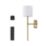 UME  Multi Colour Rechargeable LED Gold Wall Lights with Drum Shade 4.9W 200lm 2 Pack