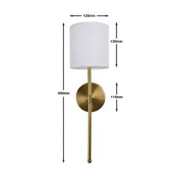 UME  Multi Colour Rechargeable LED Gold Wall Lights with Drum Shade 4.9W 200lm 2 Pack