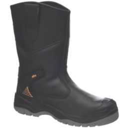 Site Hydroguard Size 8  Black Water-Resistant Steel Toe Cap Safety Rigger Boots
