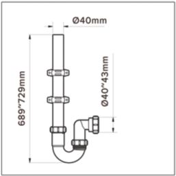 Flomasta Appliance Standpipe P Trap White 48mm