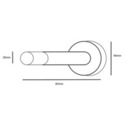 Eclipse Cylinder Projection Solid Wall Door Stop 20 x 85mm Matt Black