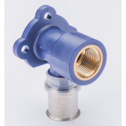 Wavin Tigris  Multi-Layer Composite Press-Fit Adapting 90° BSP Female Plate Elbows 0.5" x 20mm 10 Pack