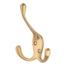 Essentials Tri-Hook Brushed Brass 100mm