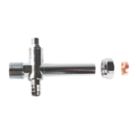 1/2" BSP Male Taper x 15mm Compression 60mm Chrome Radiator Valve Extender With Drain Off