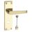 Smith & Locke  Fire Rated WC Door Handles Pair Polished Brass