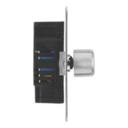 LAP  2-Gang 2-Way LED Dimmer Switch  Brushed Steel with Colour-Matched Inserts