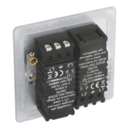 LAP  2-Gang 2-Way LED Dimmer Switch  Brushed Steel with Colour-Matched Inserts
