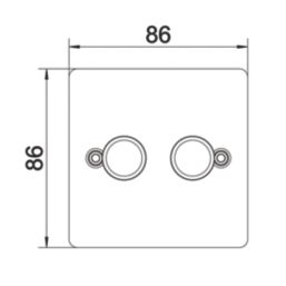 LAP  2-Gang 2-Way LED Dimmer Switch  Brushed Steel with Colour-Matched Inserts