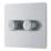 LAP  2-Gang 2-Way LED Dimmer Switch  Brushed Steel with Colour-Matched Inserts