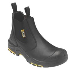 JCB  Size 12  Black Water-Resistant Steel Toe Cap Safety Dealer Boots