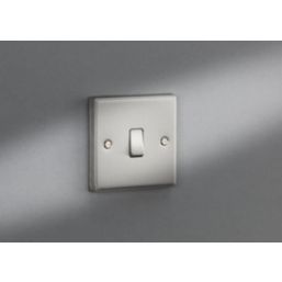 Knightsbridge  10AX 1-Gang 2-Way Light Switch  Brushed Chrome
