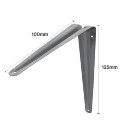 Essentials London Shelf Brackets Grey 125mm x 100mm 20 Pack