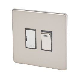 Varilight  13AX Switched Fused Spur with Neon Satin Chrome with Black Inserts