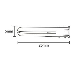 Easyfix  Wall Plugs 5mm x 25mm 100 Pack