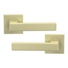 Cooke & Lewis Preder Lever on Rose Door Handles Pair Brushed Brass