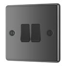 LAP  20A 16AX 2-Gang 2-Way Light Switch  Black Nickel with Black Inserts