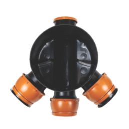 FloPlast Push-Fit 3-Inlet Adjustable Mini Access Chamber Base 300mm