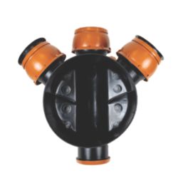 FloPlast Push-Fit 3-Inlet Adjustable Mini Access Chamber Base 300mm