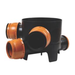 FloPlast Push-Fit 3-Inlet Adjustable Mini Access Chamber Base 300mm