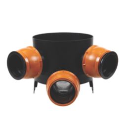 FloPlast Push-Fit 3-Inlet Adjustable Mini Access Chamber Base 300mm