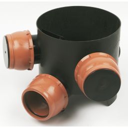 FloPlast Push-Fit 3-Inlet Adjustable Mini Access Chamber Base 300mm