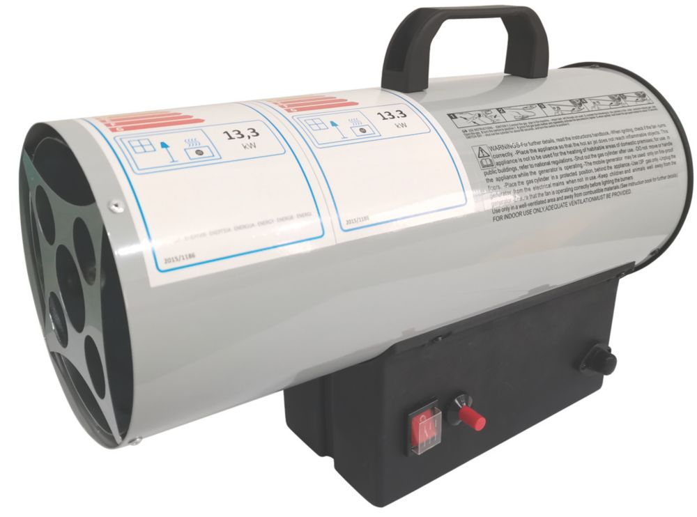Portable Grey LPG Space Heater 13.3kW Screwfix