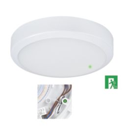 Lexco Pegasi Indoor Maintained or Non-Maintained Emergency Round LED Bulkhead White 19W 1200-1900lm