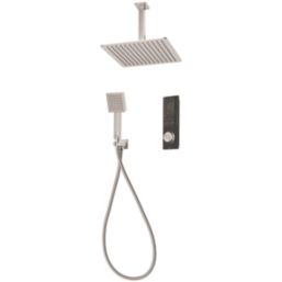 Triton H2ome HP/Combi Ceiling & Rear Fed Dual Outlet Chrome / Black Thermostatic Digital Shower