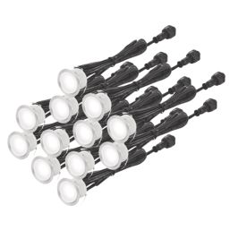 Aurora M-Lite 30mm Outdoor Round LED Deck Light Kit Stainless Steel 7.2W 144lm 12 Pack