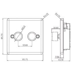 Knightsbridge  2-Gang 2-Way LED Intelligent Dimmer Switch  Brushed Chrome