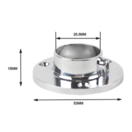 Essentials Round Rail End Sockets Brushed Nickel 25mm 2 Pack