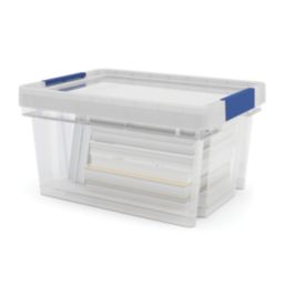 Essentials 15Ltr 283mm x 390mm x 200mm Transparent Storage Box 4 Pack